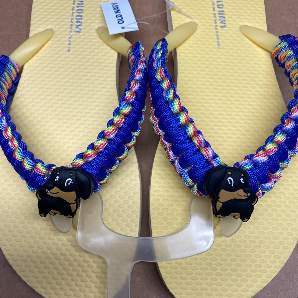 NWT HANDMADE DACHSHUND FLIP FLOPS